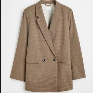 H&M Women’s Double Breasted Plaid Blazer